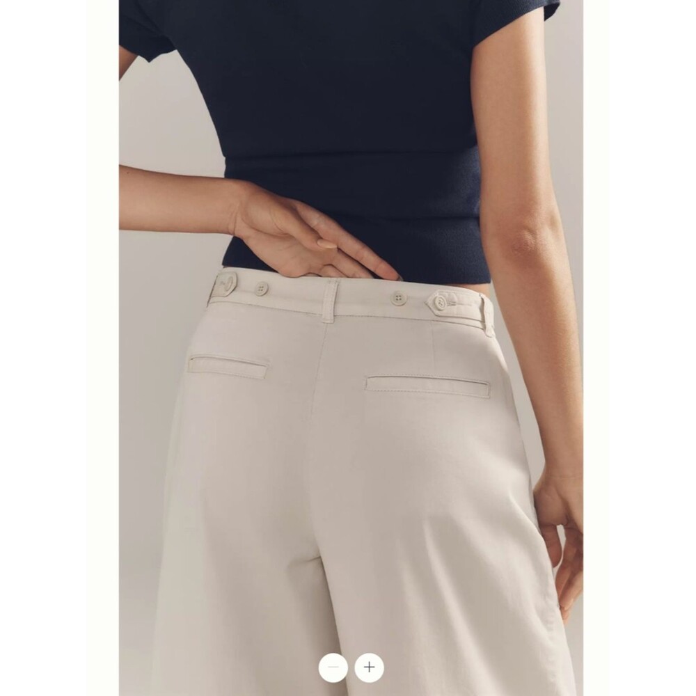 By Anthropologie Low-Rise Pleated Wide-Leg Trousers - Picture 6 of 7